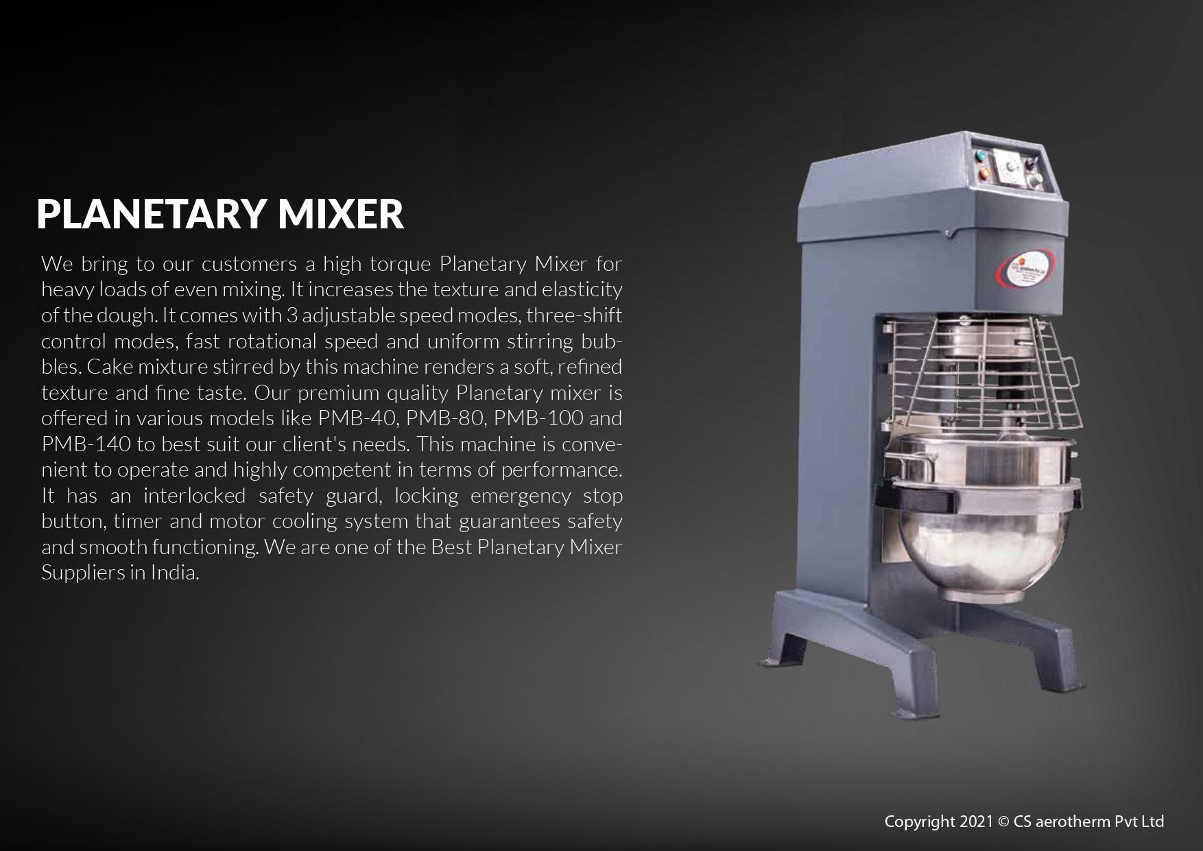 Planetary Mixer Brochure | csaerotherm